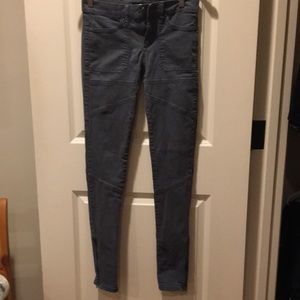 Urban Outfitters BDG skinny grey low rise stretch pants side zipUp detail hem 26
